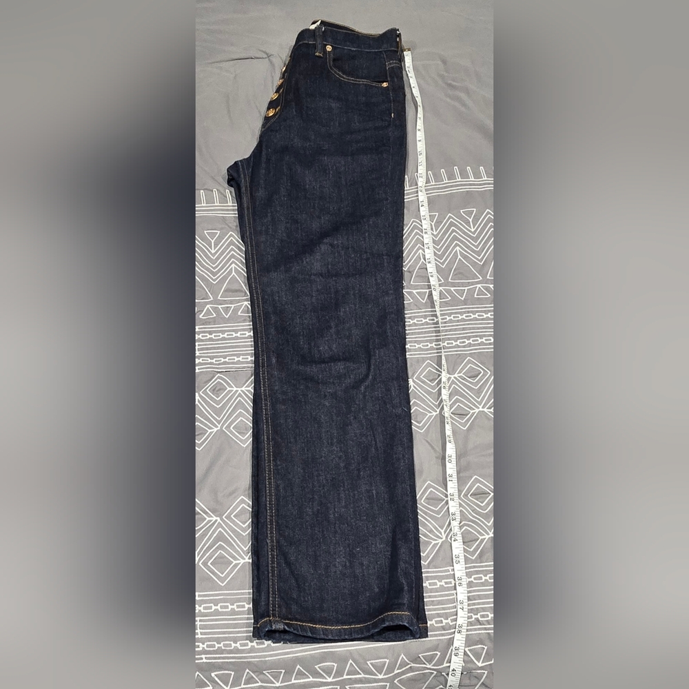 Tory Burch Button Fly Straight Leg Jeans Size 28 - Picture 2 of 9